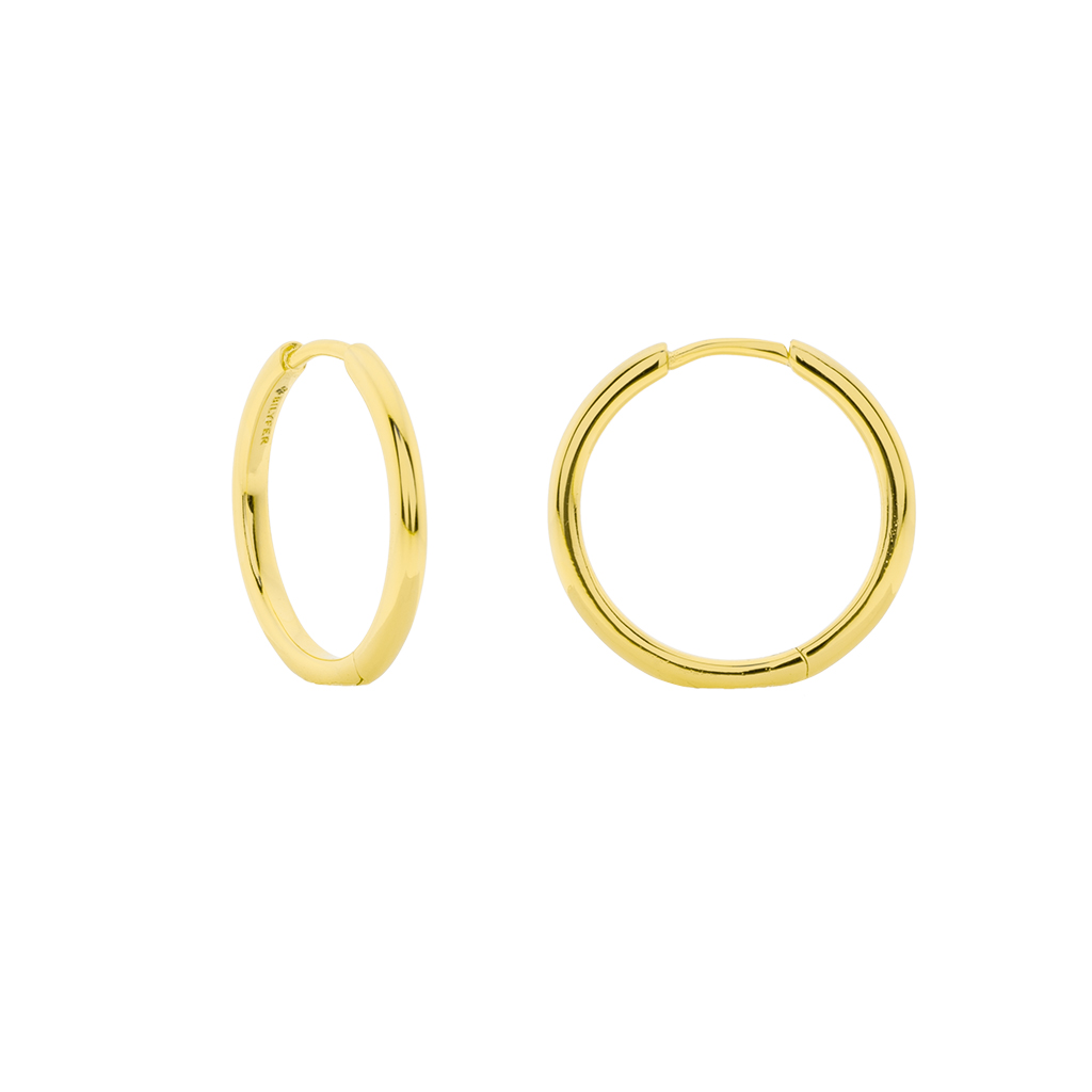 ARO CERRADO REDONDEADO 15MM CHAPADO ORO