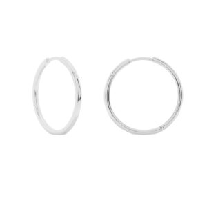 21mm Closed Rounded Hoop Rhodium Finish