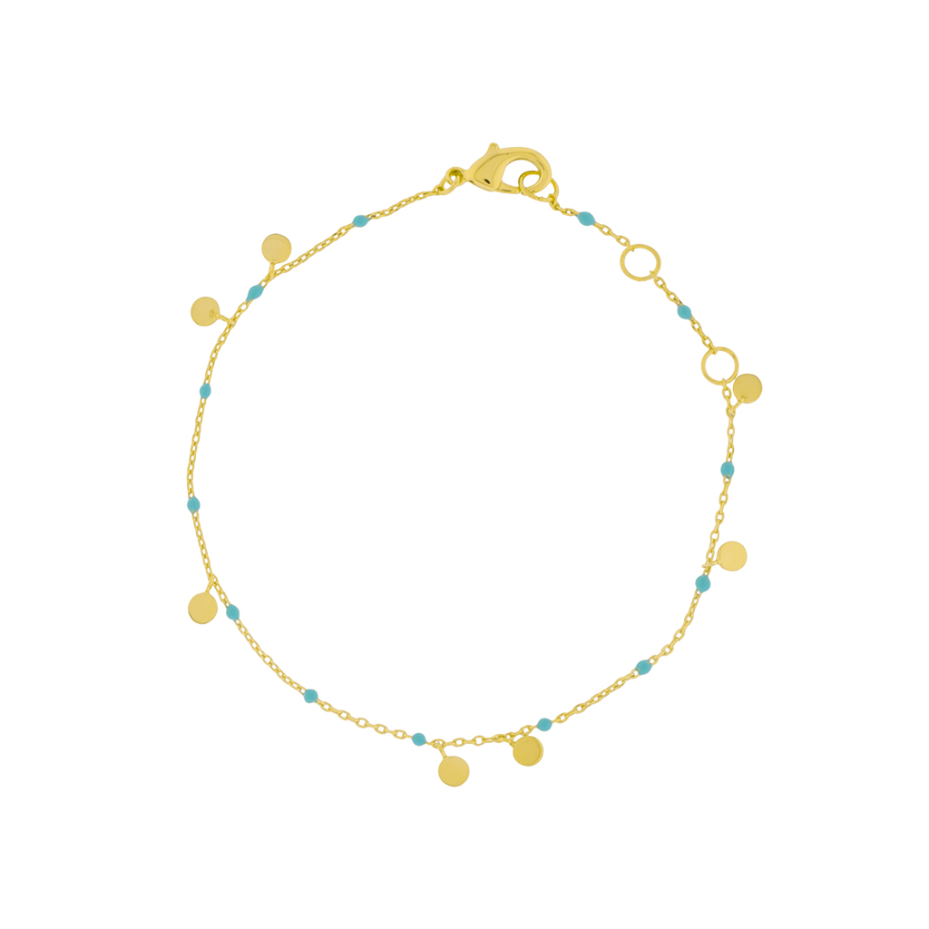 Blue Bracelet with Enamel and Hanging Pieces