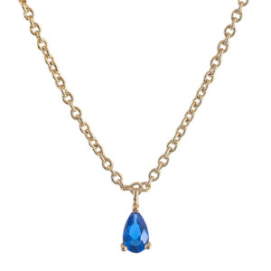 GOLD PLATED NECKLACE WITH BLUE ZIRCONIA