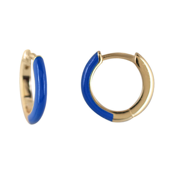 BLUE ENAMELED AND GOLD PLATED RING