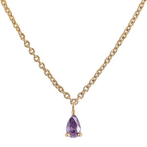 GOLD PLATED NECKLACE WITH LILAC ZIRCONIA