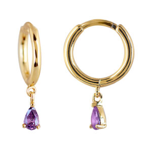 GOLD PLATED RING WITH LILAC ZIRCONIA.