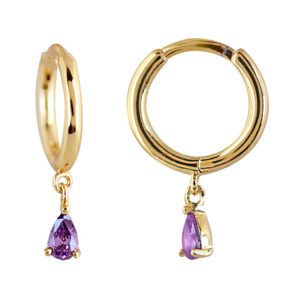GOLD PLATED RING WITH LILAC ZIRCONIA.