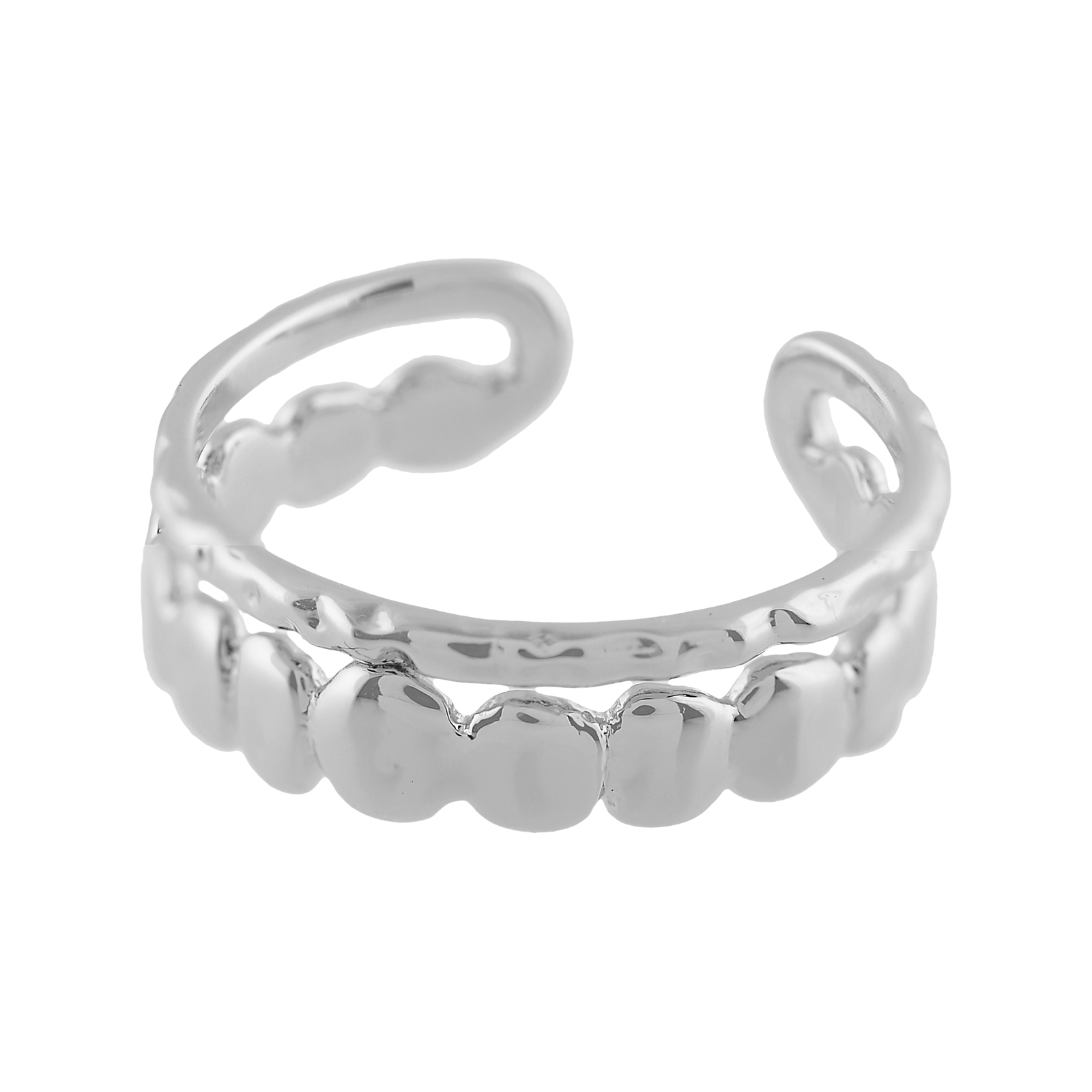RHODIUM-PLATED UNIVERSAL SIZE RING