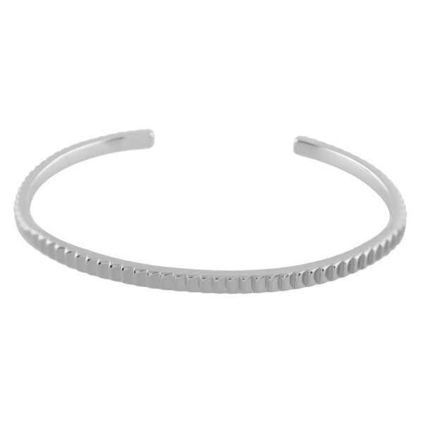 CURLY HOOP 35MM RHODIUM PLATED