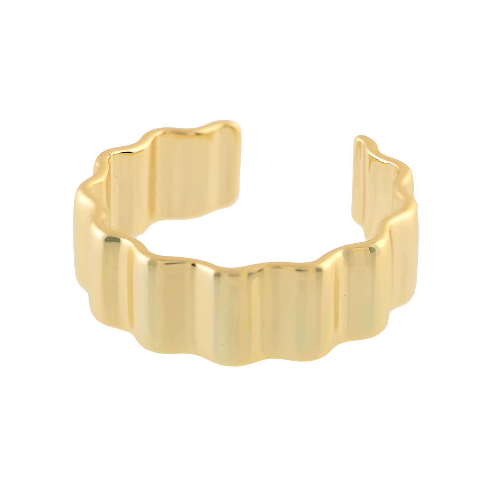 ASYMMETRIC EARRING WITH GOLD PLATED ZIRCONIA