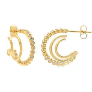3-WAY EARRING PLATED WITH CZ