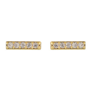 BAR EARRING WITH 3 ZIRCONIA