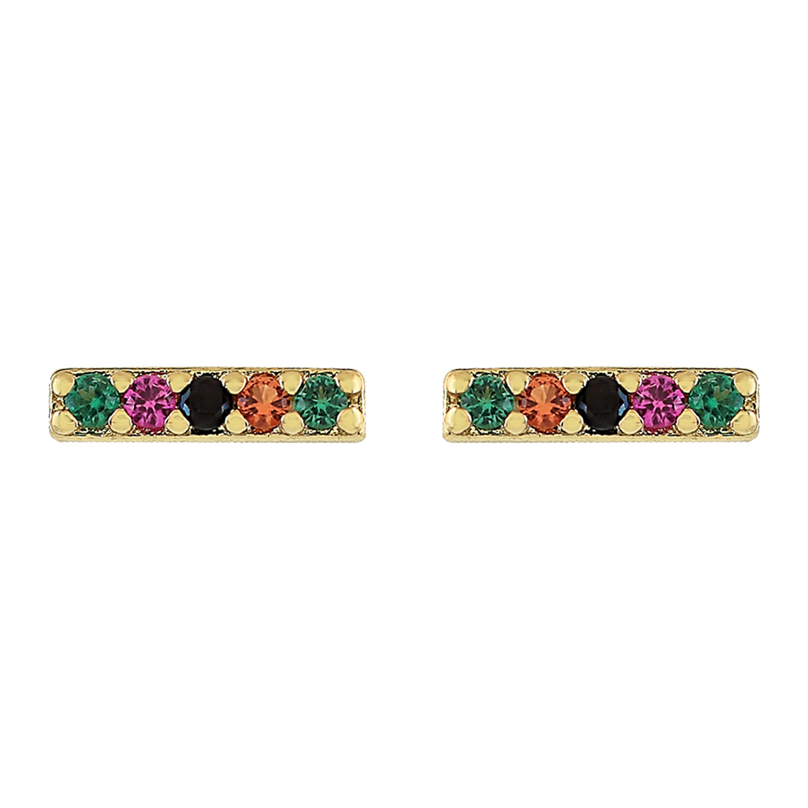 BAR EARRING WITH 3 ZIRCONIA