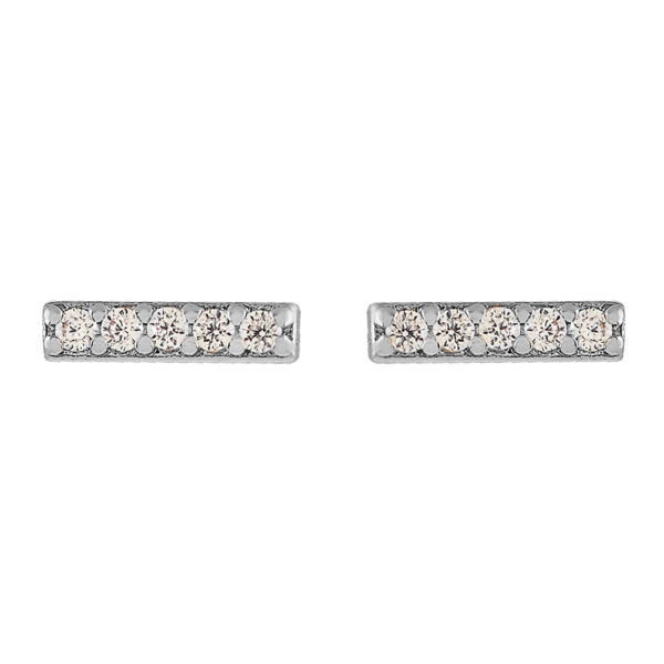 BAR EARRING WITH 3 ZIRCONIA