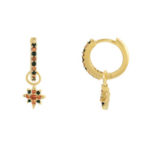 EARRING WITH STAR PENDANT AND ZIRCONIA