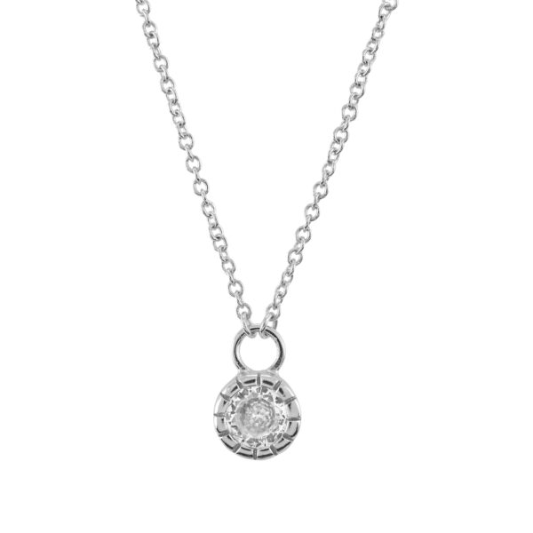NECKLACE WITH ROUND PENDANT AND ZIRCONIA