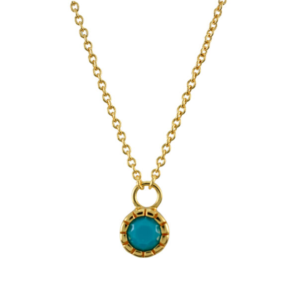 NECKLACE WITH ROUND PENDANT AND ZIRCONIA
