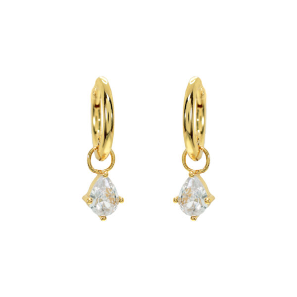 10MM HOOP WITH ZIRCONIA DROP