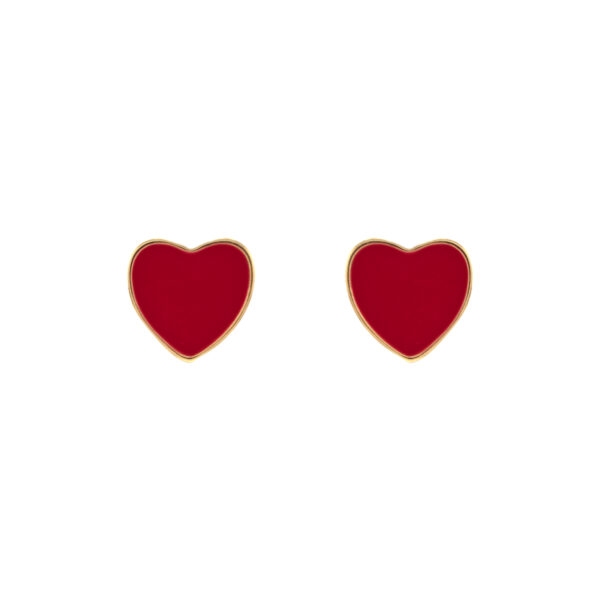 HEART EARRING WITH RED ENAMEL