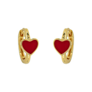 ARO CORAZÓN  CON ESMALTE ROJO