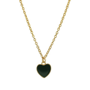 BLACK WITH HEART NECKLACE WITH ENAMEL