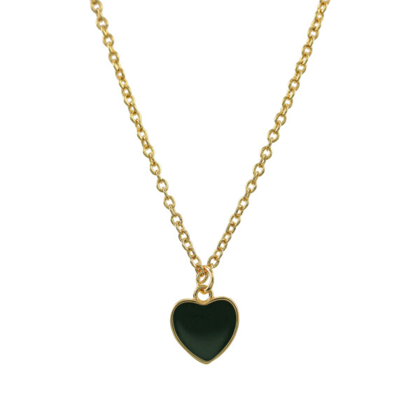 BLACK WITH HEART NECKLACE WITH ENAMEL