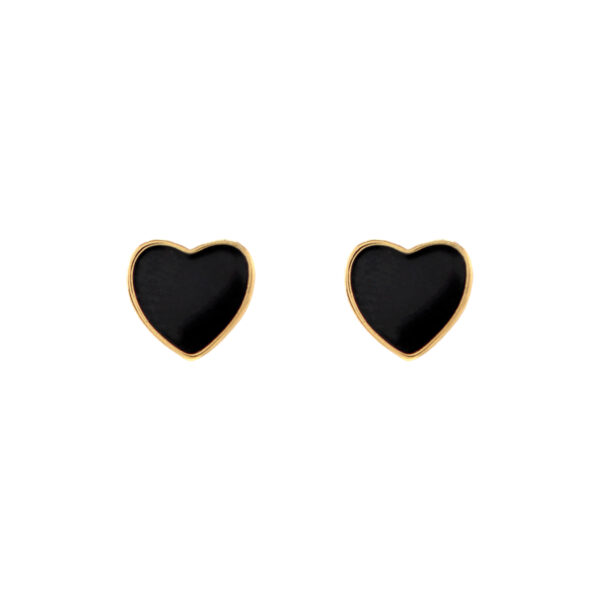 PENDIENTE CORAZÓN CON ESMALTE NEGRO