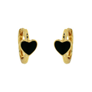 HEART RING WITH BLACK ENAMEL