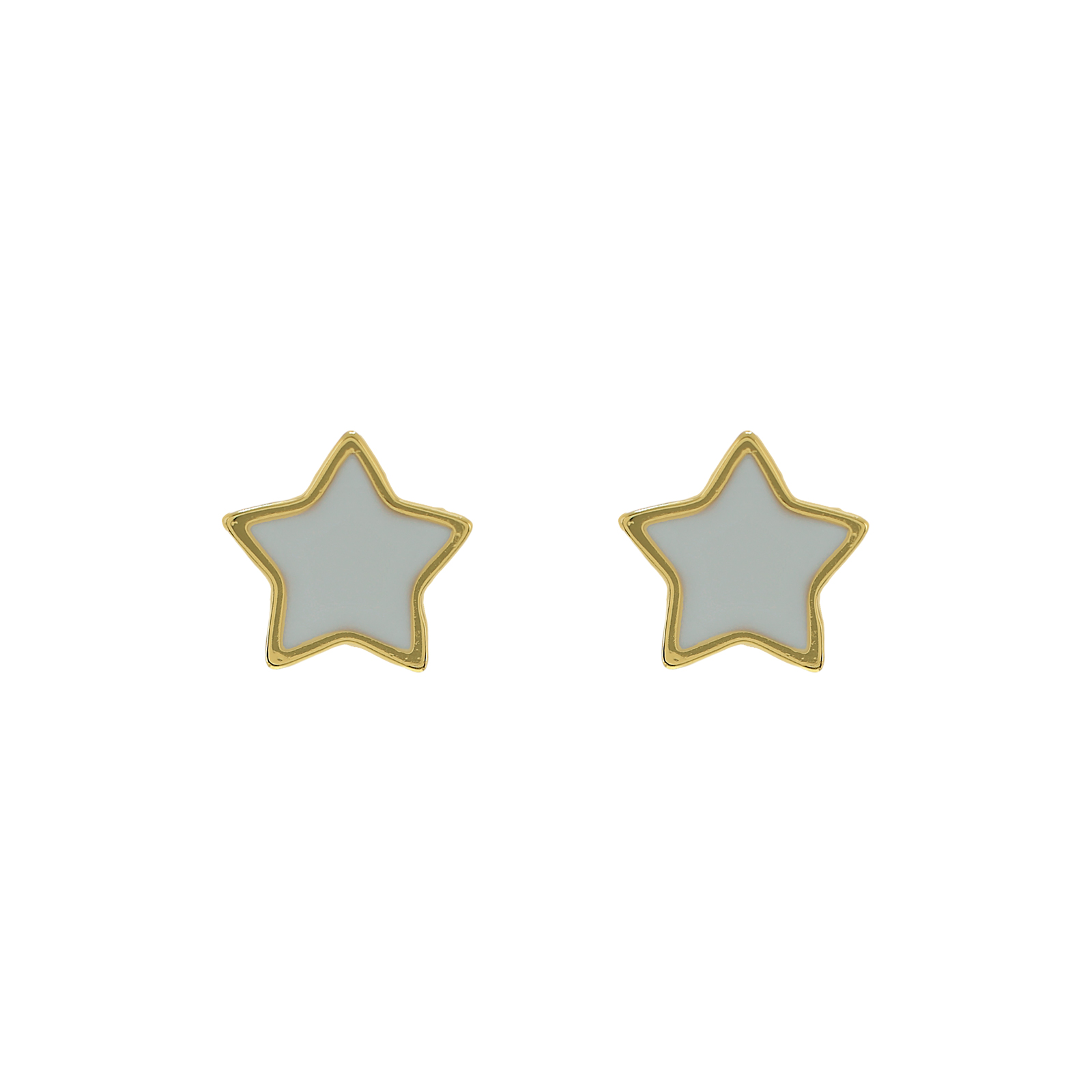 STAR EARRING WITH GOLD PLATED ENAMEL