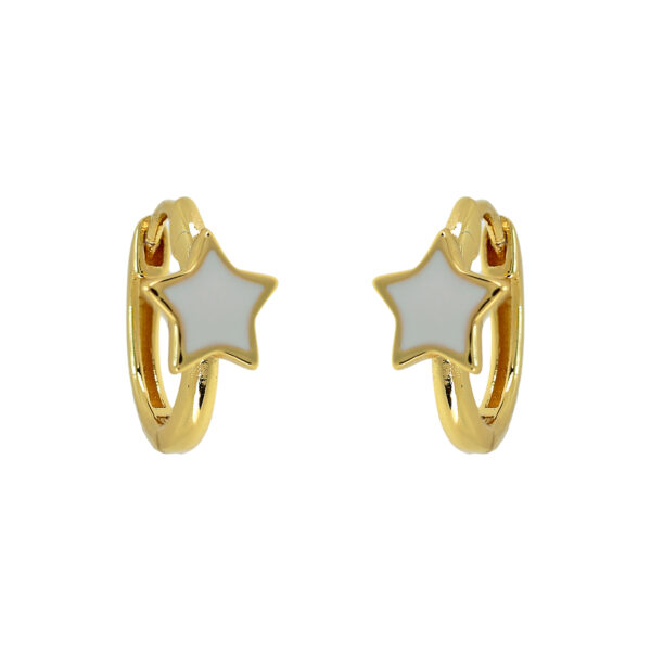 ENAMELLED HOOP WITH GOLD PLATED STAR