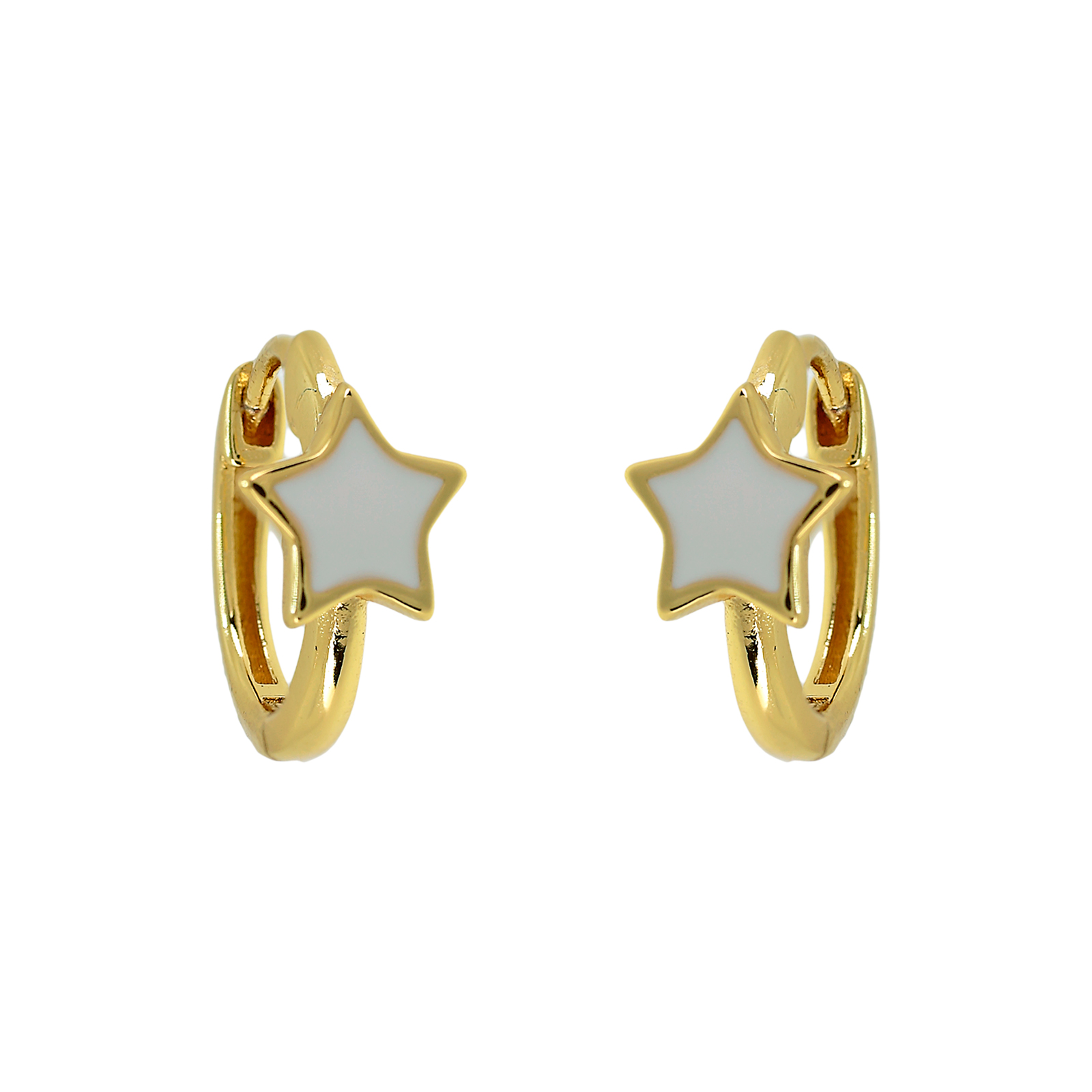 ENAMELLED HOOP WITH GOLD PLATED STAR