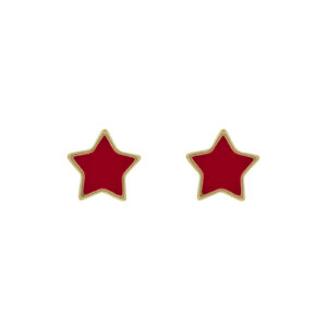 STAR EARRING WITH GOLD PLATED ENAMEL