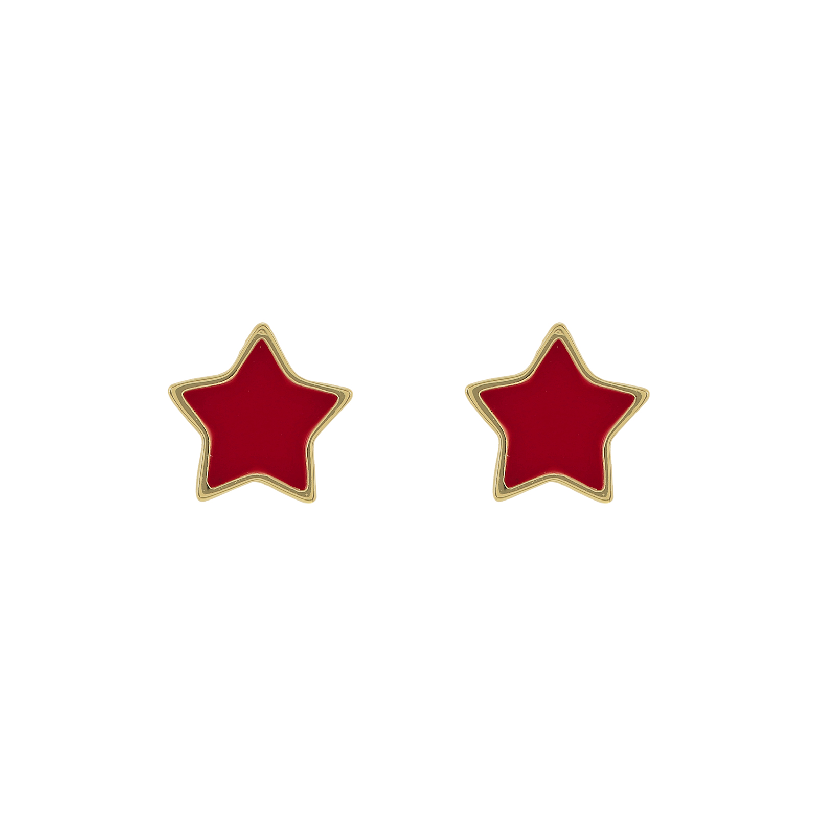 PENDIENTE ESTRELLA CON ESMALTE CHAPADO ORO
