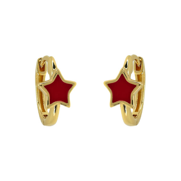 ENAMELLED HOOP WITH GOLD PLATED STAR