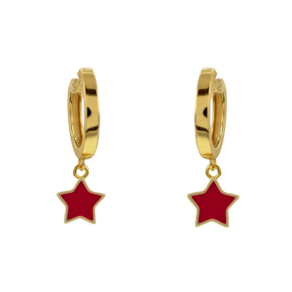 ENAMELLED HOOP WITH GOLD PLATED STAR