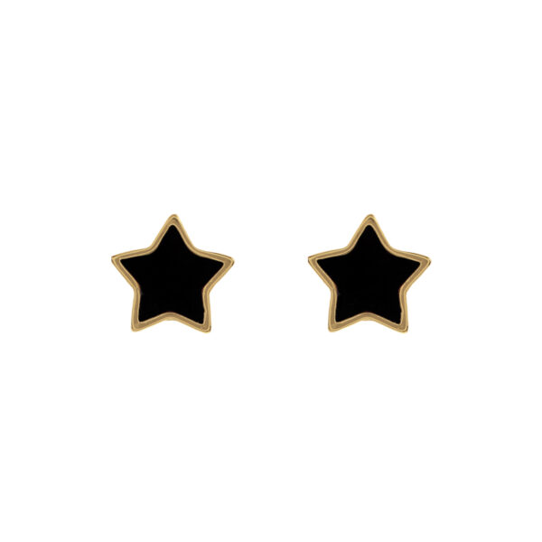 PENDIENTE  ESTRELLA CON ESMALTE CHAPADO ORO