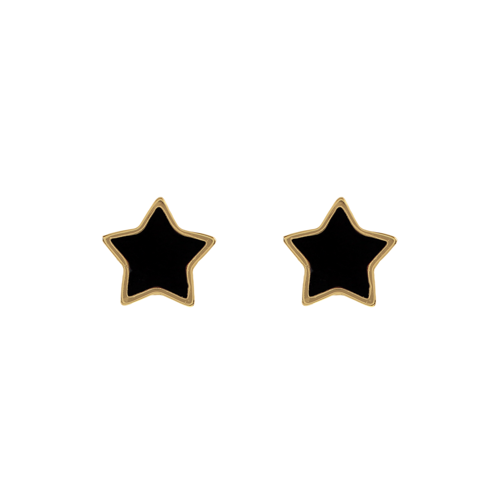 STAR EARRING WITH GOLD PLATED ENAMEL