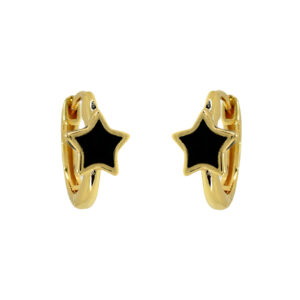 ENAMELLED HOOP WITH GOLD PLATED STAR