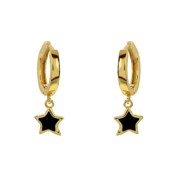 ENAMELLED HOOP WITH GOLD PLATED STAR