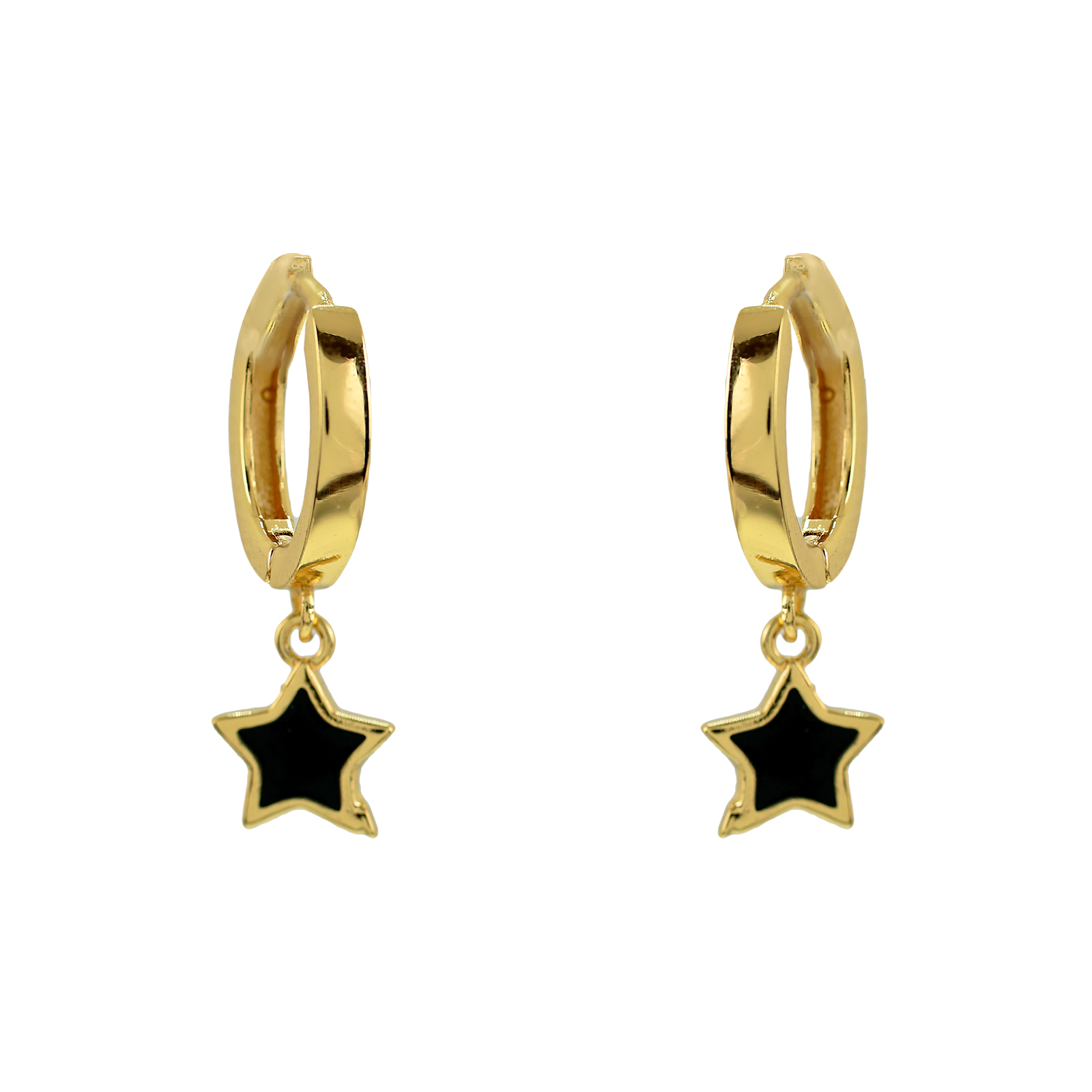 ENAMELLED HOOP WITH GOLD PLATED STAR
