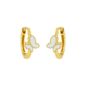 HOOP WITH GOLD PLATED ENAMELLED BUTTERFLY