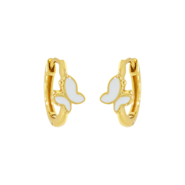 HOOP WITH GOLD PLATED ENAMELLED BUTTERFLY