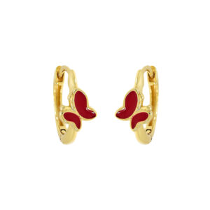 HOOP WITH GOLD PLATED ENAMELLED BUTTERFLY