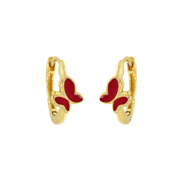 HOOP WITH GOLD PLATED ENAMELLED BUTTERFLY
