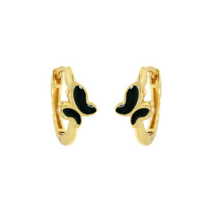 HOOP WITH GOLD PLATED ENAMELLED BUTTERFLY