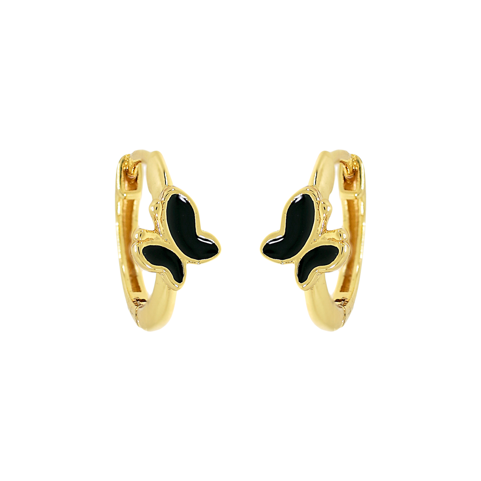 ARO CON MARIPOSA ESMALTADA CHAPADO EN ORO