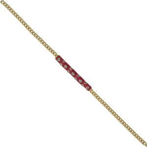 BRACELET WITH ENAMEL AND ZIRCONS GOLD PLATED