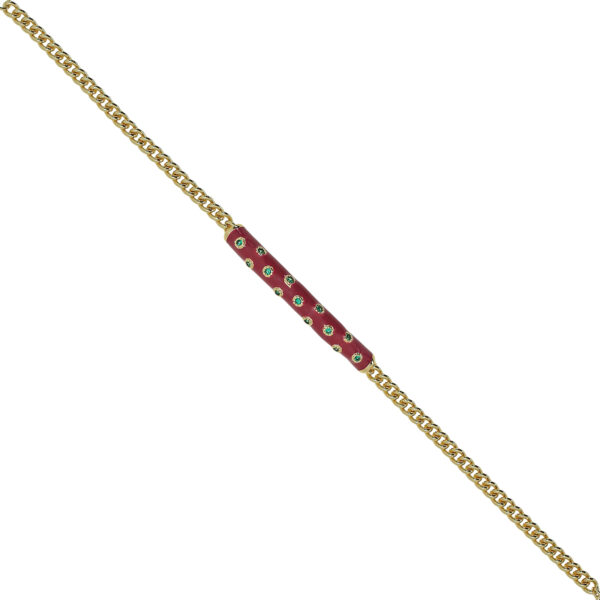 BRACELET WITH ENAMEL AND ZIRCONS GOLD PLATED