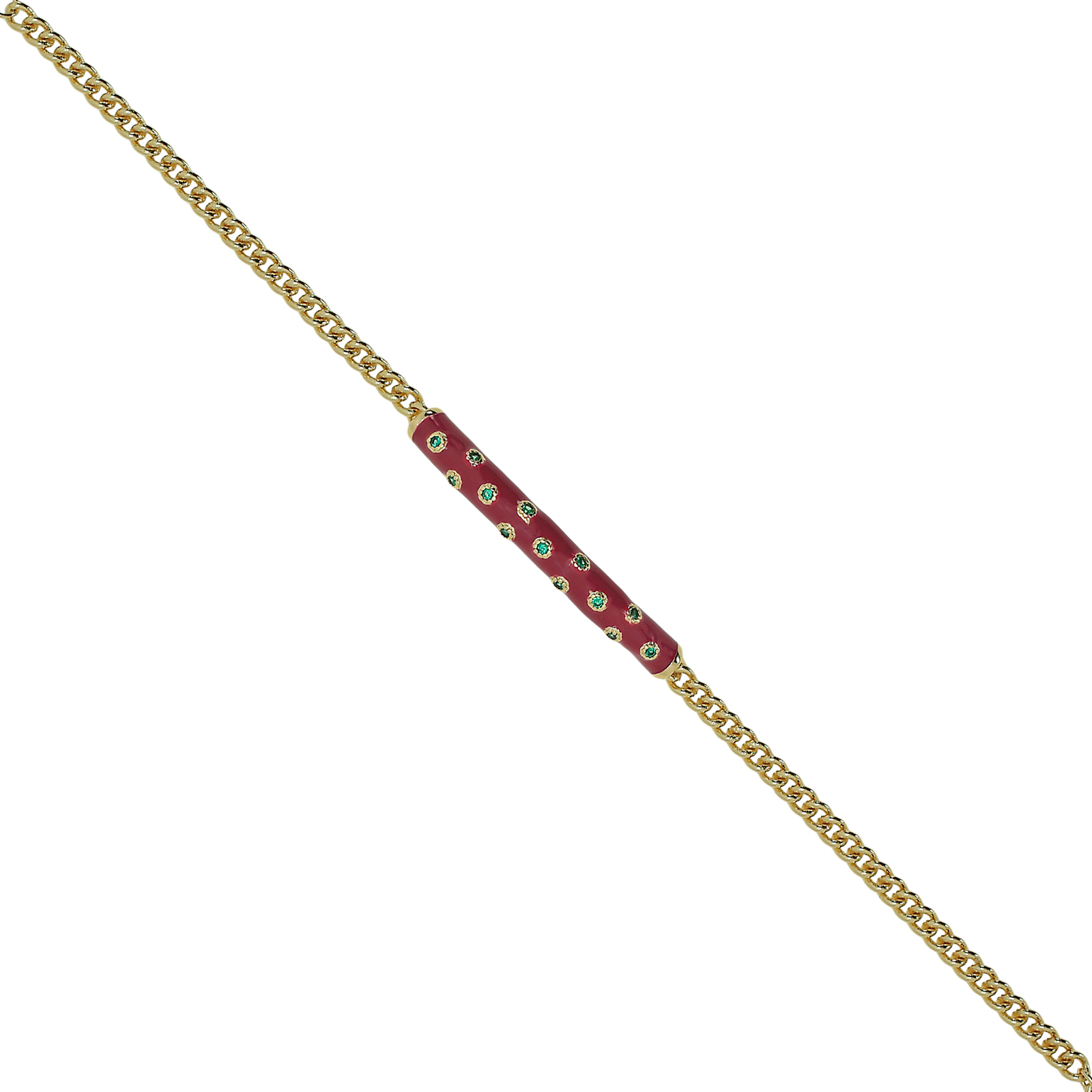 PULSERA CON  ESMALTE Y CIRCONITAS CHAPADO EN ORO