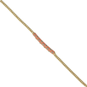 PULSERA CON  ESMALTE Y CIRCONITAS CHAPADO EN ORO