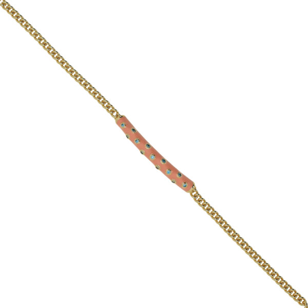 BRACELET WITH ENAMEL AND ZIRCONS GOLD PLATED