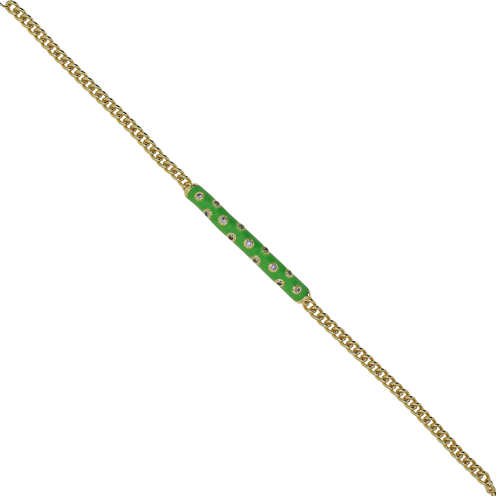 BRACELET WITH ENAMEL AND ZIRCONS GOLD PLATED