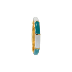 ANILLO CON ESMALTE TONOS AZULES CHAPADO EN ORO